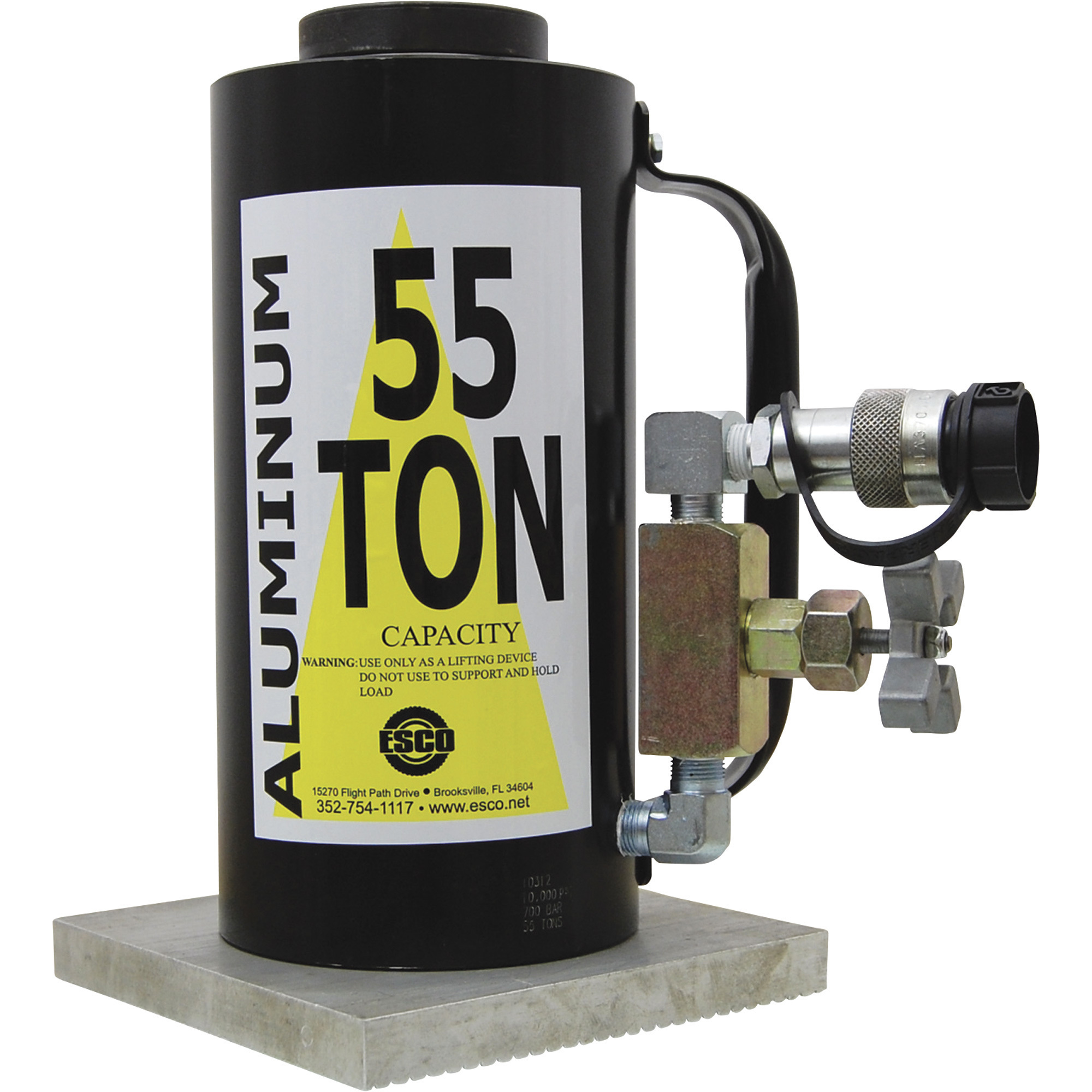 Esco Aluminum High-Tonnage Jack, 55-Ton Capacity, 6in. Stroke, Model# 10312